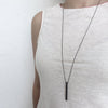 45mm Silver Cylinder necklace - unisex / שרשרת גליל ארוך - יוניסקס - studio oh design