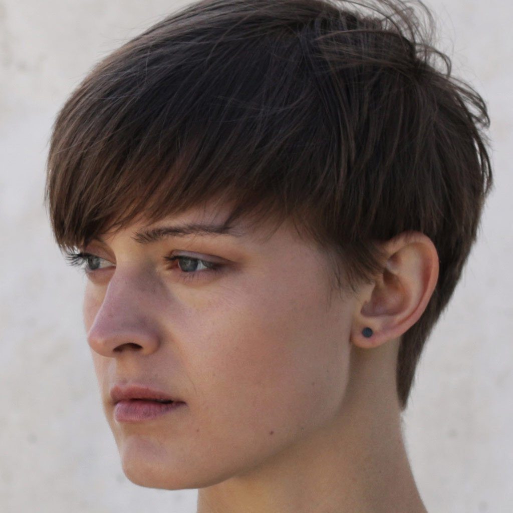 4mm Flat Stud Earrings / unisex /  עגילי עיגול 4 מ"מ - כסף מושחר - studio oh design