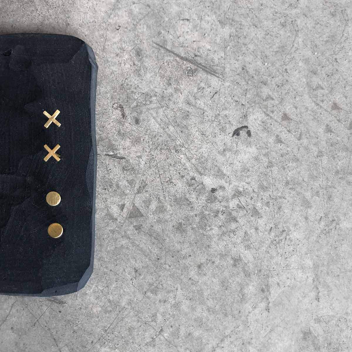 Gold plated X studs / unisex / עגילי איקס בציפוי זהב - studio oh design