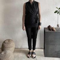 black wrap top / חולצת מעטפת שחורה - studio oh design