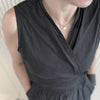 black wrap top / חולצת מעטפת שחורה - studio oh design