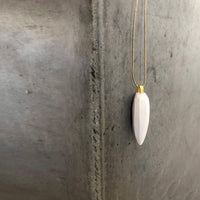 bright cone Necklace / שרשרת חרוט לבנה - studio oh design