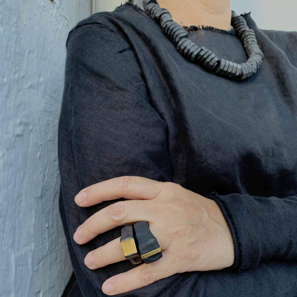 Curly cuted beaded necklace / שרשרת סליל חתוך - studio oh design