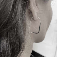 Black D earrings / שחורים D עגילי - studio oh design