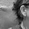 Black D earrings / שחורים D עגילי - studio oh design