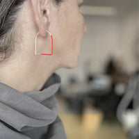 Red D earrings / אדומים D עגילי - studio oh design