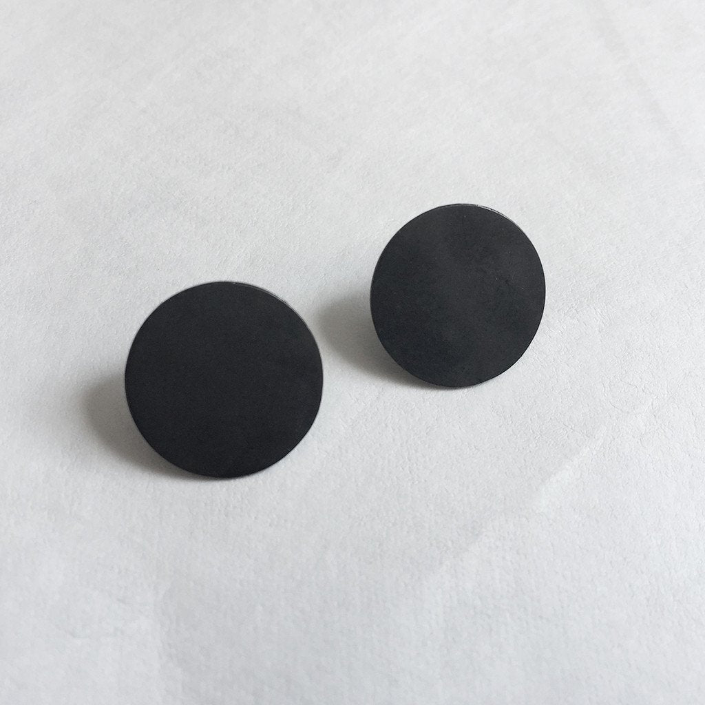 15mm Flat silver earrings / UNISEX / עגילי הרחבה גדולים - יוניסקס - studio oh design