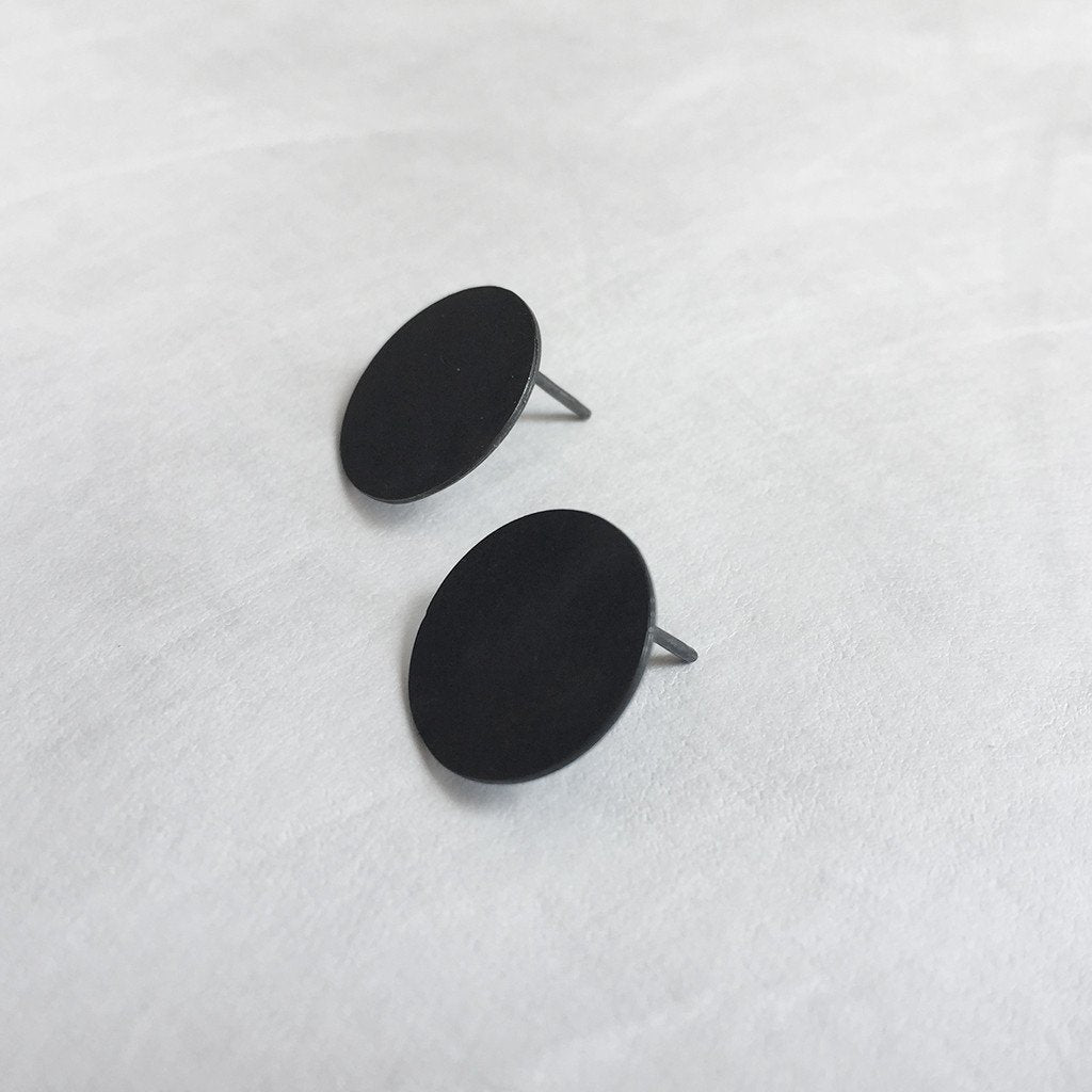 15mm Flat silver earrings / UNISEX / עגילי הרחבה גדולים - יוניסקס - studio oh design