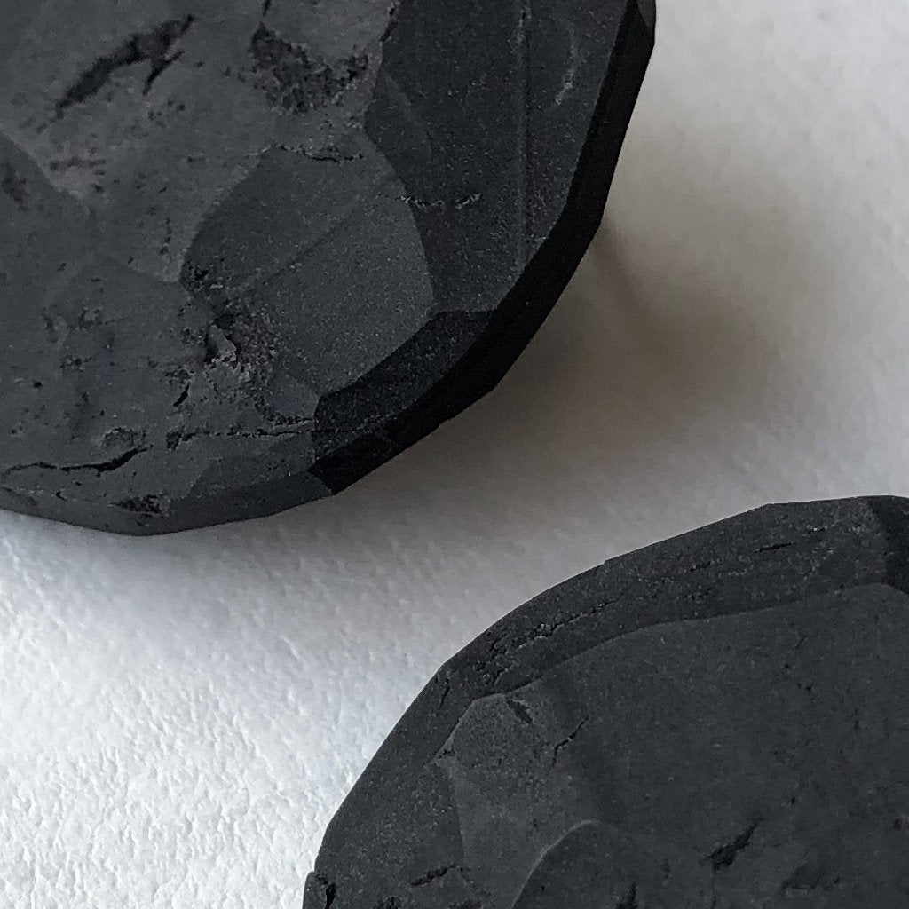 Flat circle polymer earrings / עגילי עיגול שטוח פולימר - studio oh design