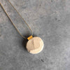 Wheat Flat circle Necklace / שרשרת עיגול שטוח חיטה - studio oh design