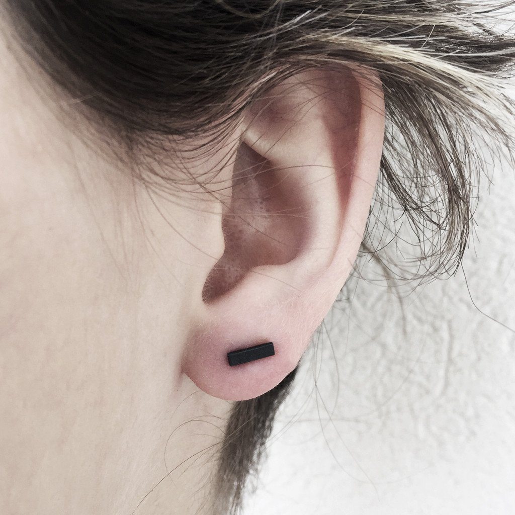 Geometric Line earrings / unisex / עגילי פס קטן - studio oh design