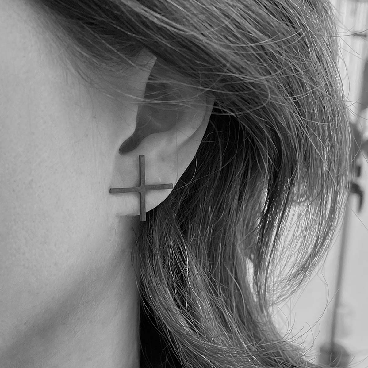 large X earrings / עגילי איקס גדול - studio oh design