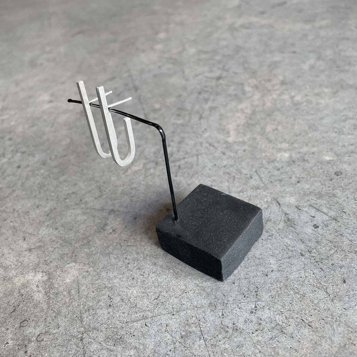 large narrow J earrings /  צרים גדולים J עגילי - studio oh design