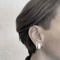 Medium wide J earrings /  רחבים J עגילי - studio oh design