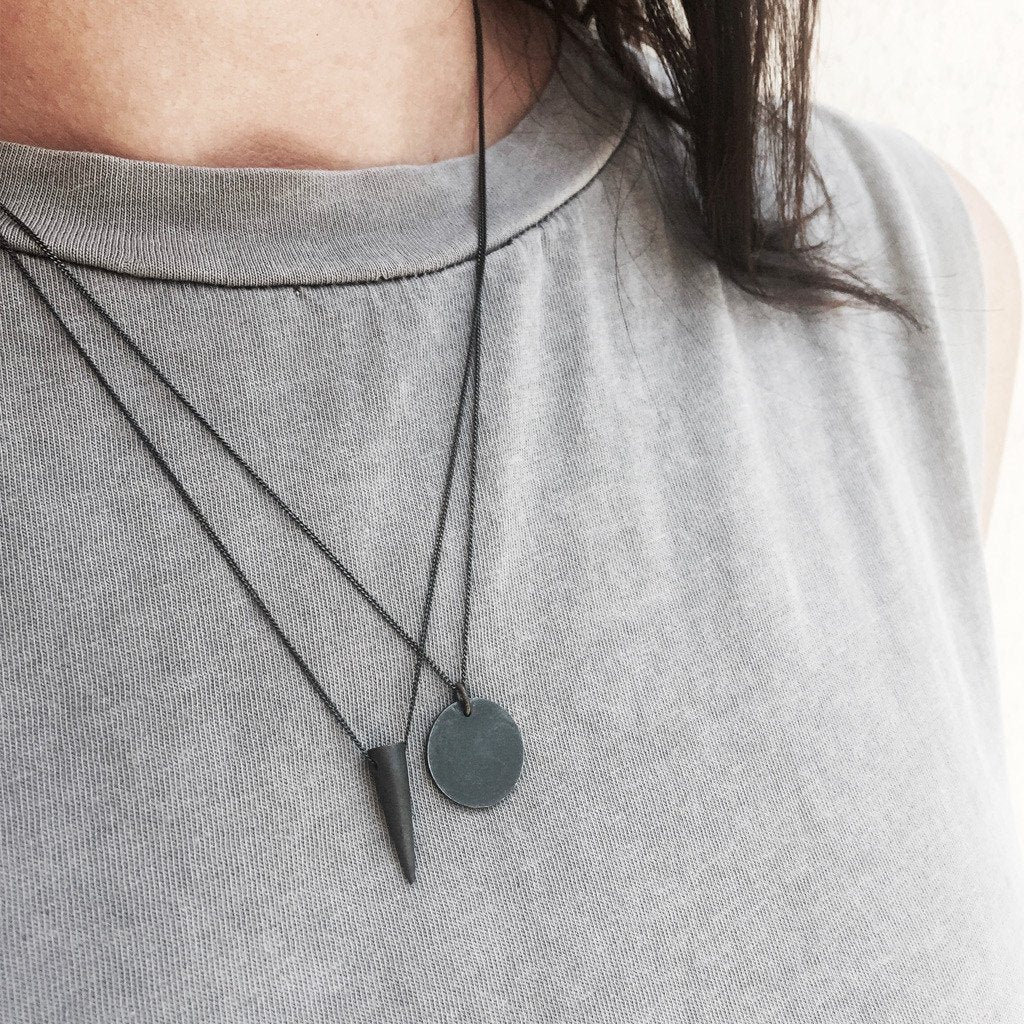 silver Mini Spike necklace - Unisex / שרשרת מיני ספייק כסף - studio oh design