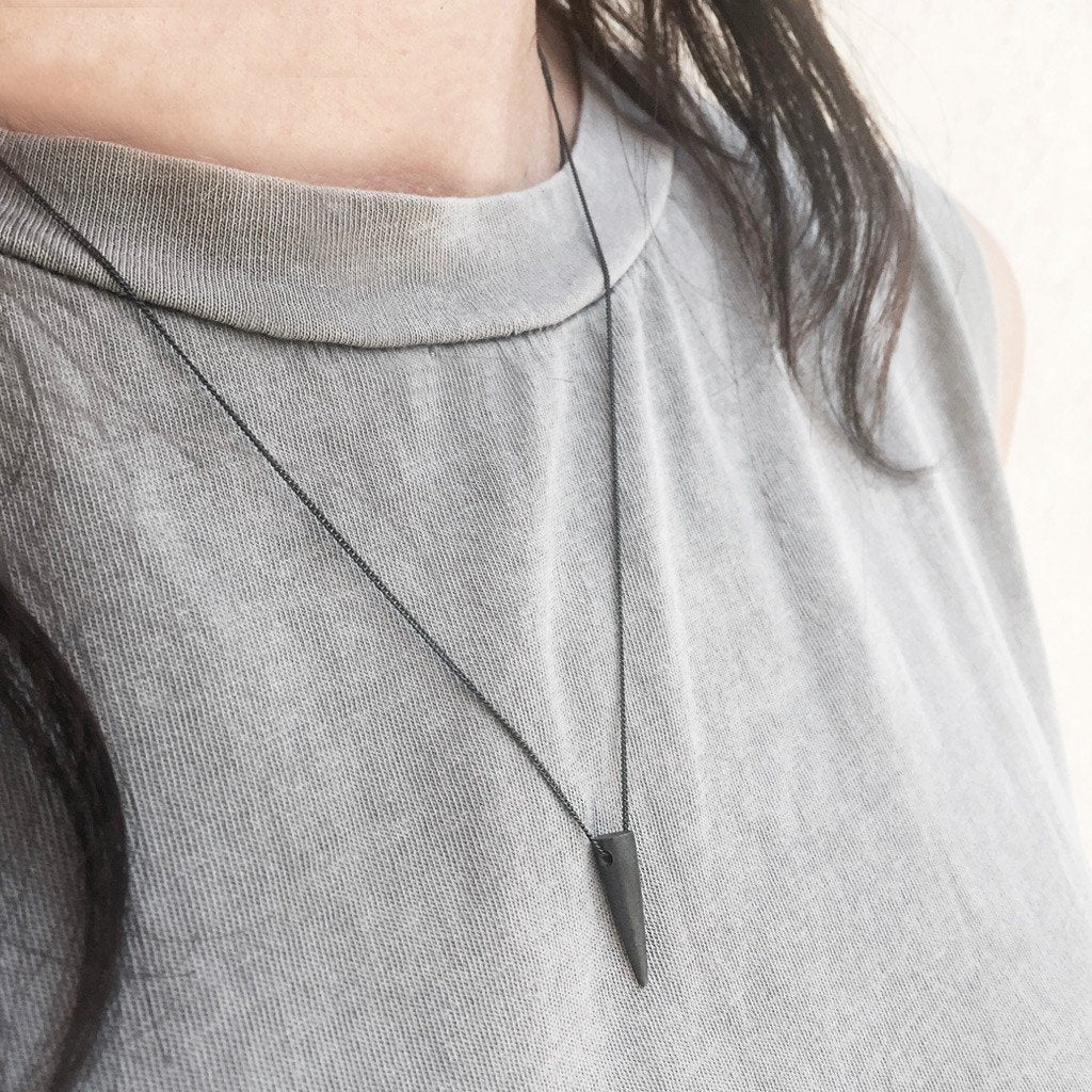 silver Mini Spike necklace - Unisex / שרשרת מיני ספייק כסף - studio oh design