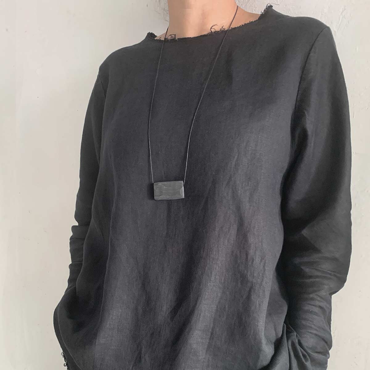 Horizontal rectangle necklace / שרשרת מלבן אופקי - studio oh design