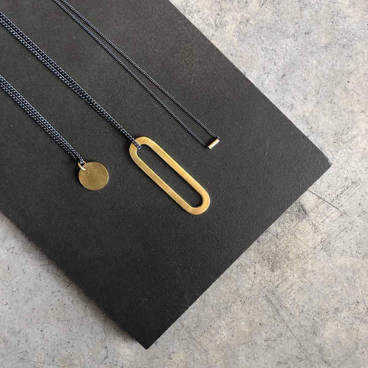 GOLD PLATED Big "O" necklace - Unisex /   בציפוי זהב O שרשרת - studio oh design