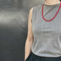long red crystal beaded necklace / שרשרת קריסטל אדומה ארוכה - studio oh design