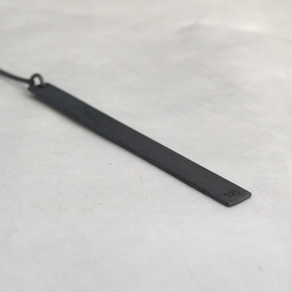 Silver Bar Necklace - Unisex / שרשרת פס - studio oh design