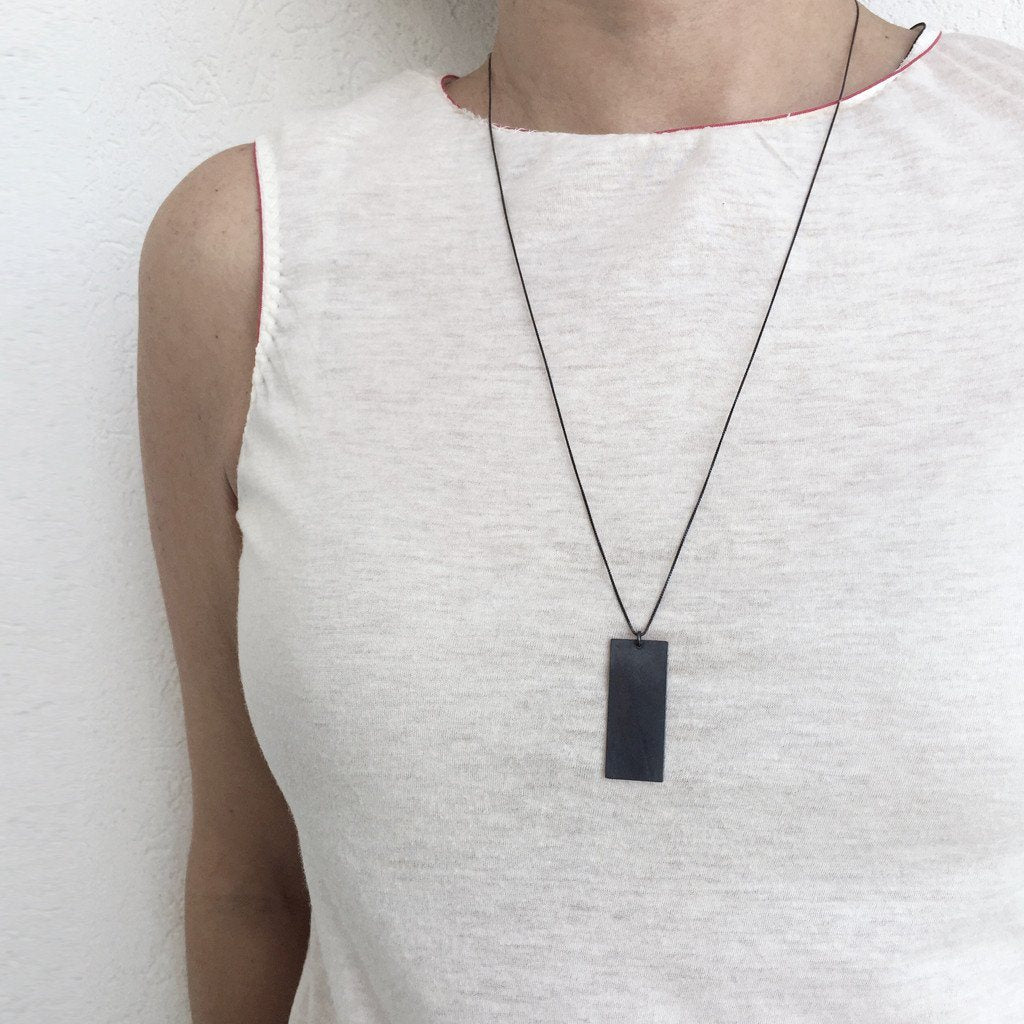 Silver Dog Tag Necklace - unisex / שרשרת דיסקית - studio oh design
