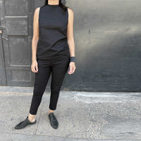 Lenny black cotton top  /  חולצת לני שחורה כותנה - studio oh design