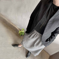 yoko black-graphite linen jacket /  ג'קט יוקו פשתן שחור - גרפי - studio oh design