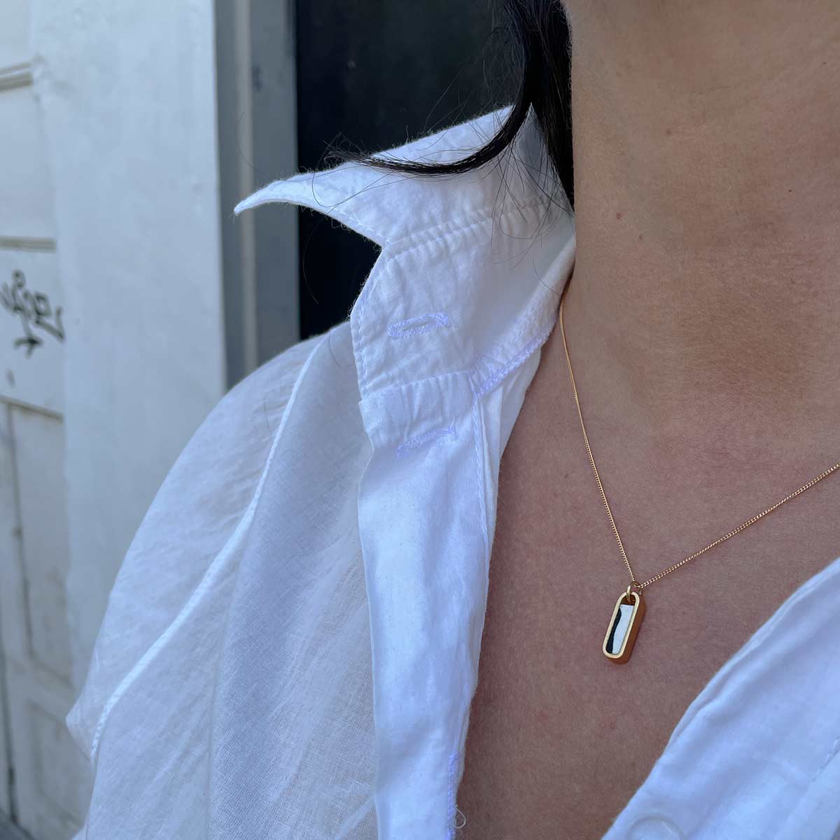 black and white necklace / שרשרת שחור לבן - studio oh design