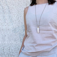 bright cone Necklace / שרשרת חרוט לבנה - studio oh design