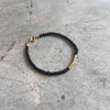 black crystal bracelet - צמיד קריסטלים שחור עם חרוזי זהב - studio oh design