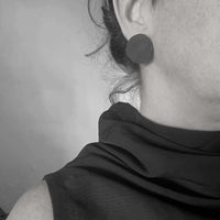 Flat circle polymer earrings / עגילי עיגול שטוח פולימר - studio oh design