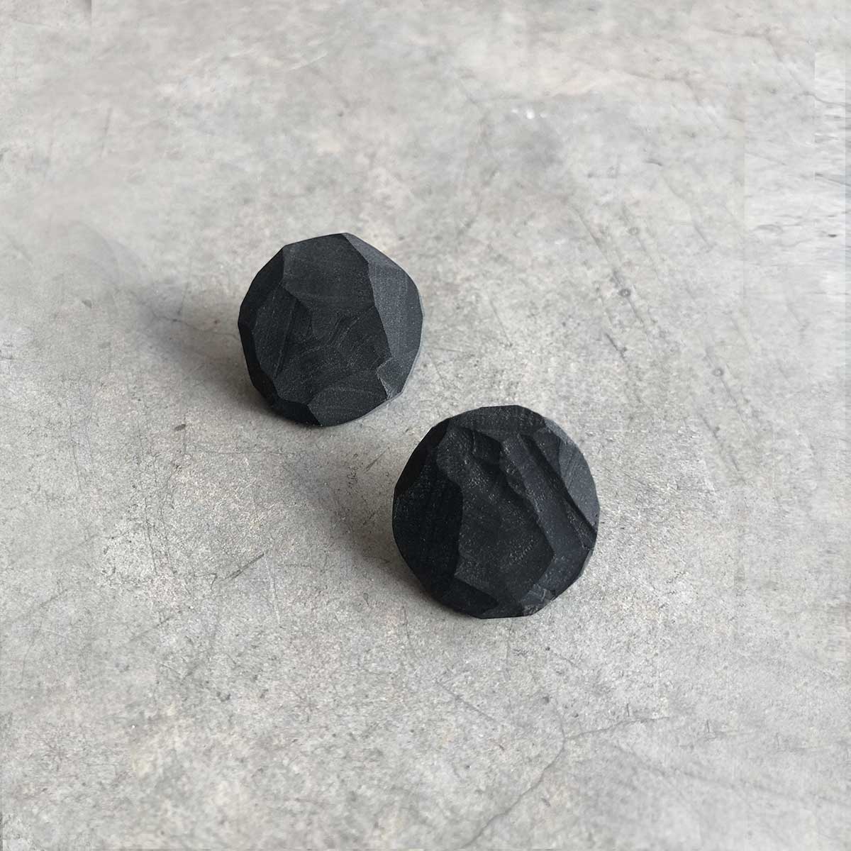 Flat circle polymer earrings / עגילי עיגול שטוח פולימר - studio oh design