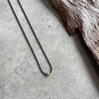 Gold bead necklace / שרשרת חרוז ציפוי זהב - studio oh design