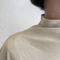 Beige poly top - white  / חולצת פולי ארוכה - בז'- חול - studio oh design