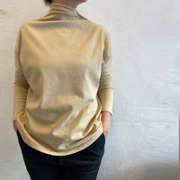 camel  long poly top  / חולצת פולי ארוכה כאמל - studio oh design