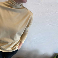 camel  long poly top  / חולצת פולי ארוכה כאמל - studio oh design