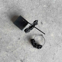 Black nevo earrings / עגילי נבו שחורים - studio oh design