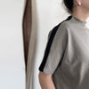 T Khaki pas TOP /  חולצת פס קצרה חאקי - studio oh design