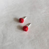 RED polymer gem stud earrings / עגילי פולימר אדומים - studio oh design