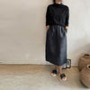 smoky blue linen skirt /  חצאית פשתן בצבע כחול מעושן - studio oh design